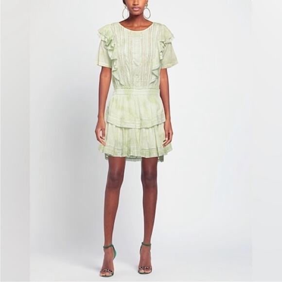 LoveShackFancy Natasha Dress in Jade Mist Hand Dye Size M - Picture 3 of 14